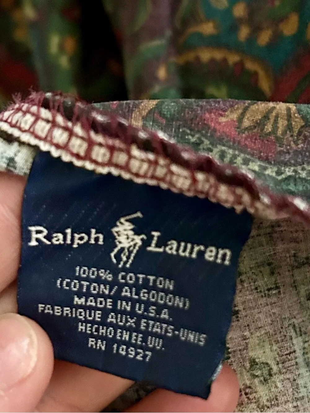 Vintage Ralph Lauren Brianna Elizabeth Paisley Purple Green King Fitted Cotton